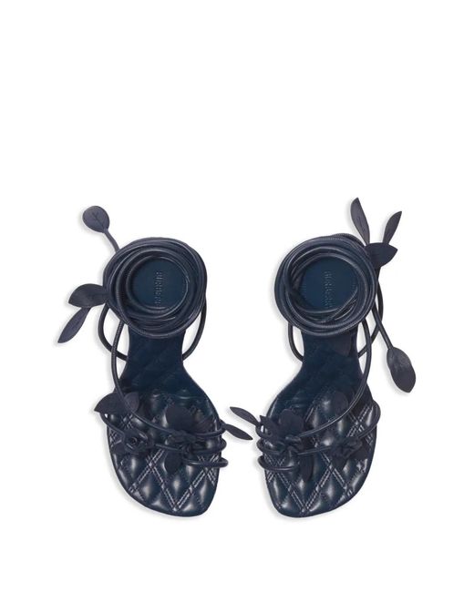 Burberry Blue Ivy Flora Leather Sandals