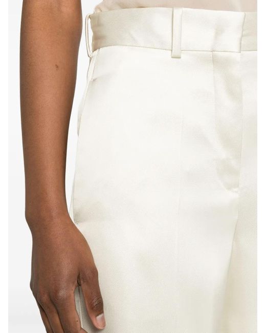 Jil Sander White High-Rise Twill Palazzo Trousers