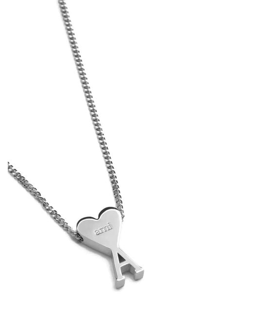AMI Metallic Ami De Coeur Pendant Necklace