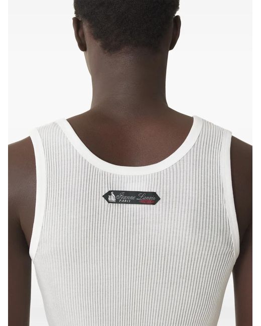Lanvin Geplooide Jersey Tanktop in het White voor heren