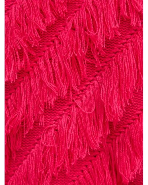 Ouí Red Fringed Sweater