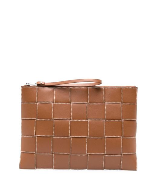 Bottega Veneta Brown Cassette Leather Clutch Bag for men