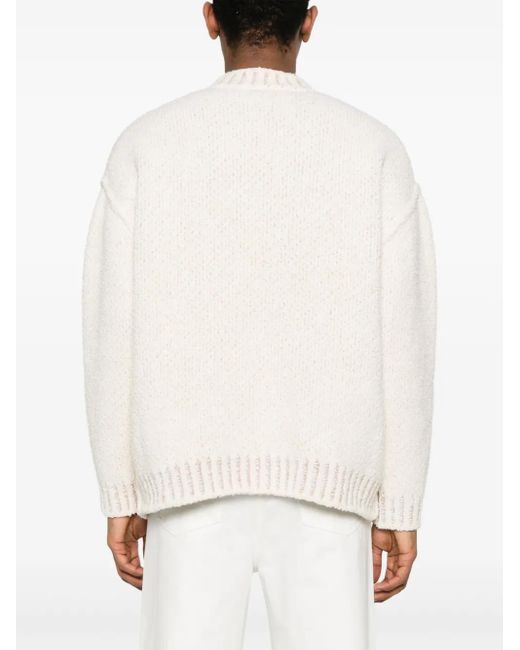 Lacoste White Jacquard-Logo Sweater for men