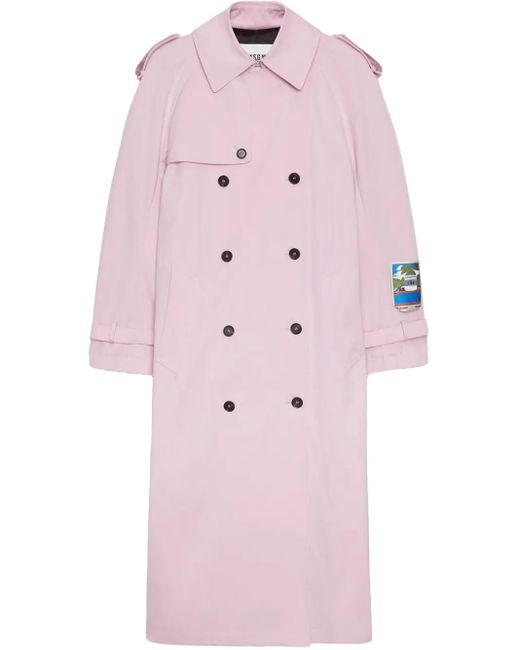 MSGM Pink Double-Breasted Trench Coat