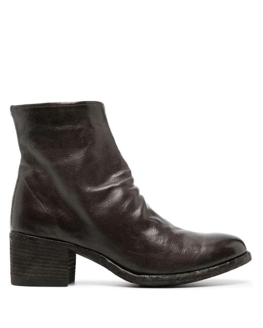 Officine Creative Black Denner Block-Heel Leather Boots