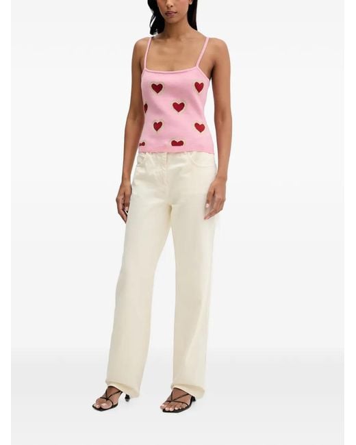 Never Fully Dressed Pink Heart-Motif String Top
