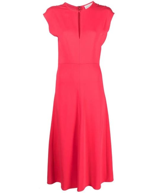 Forte_forte Pink Stretch Crepe Cady Midi Dress