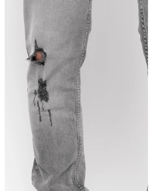 Ksubi Gray Prodigy Distressed Skinny Jeans for men