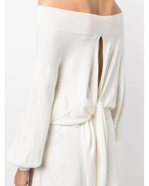 Palmer//Harding White Secure Off-Shoulder Jumper