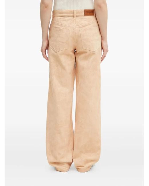 KENZO Natural Peonies Patch-Pocket Jeans