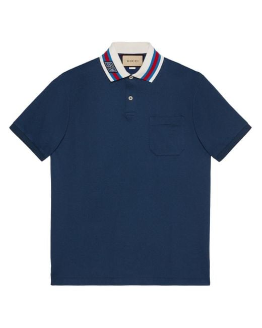 Gucci Poloshirt Met GG-logo in het Blue voor heren