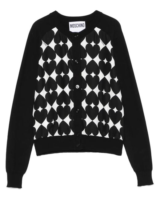 Moschino ハートプリント カーディガン Black
