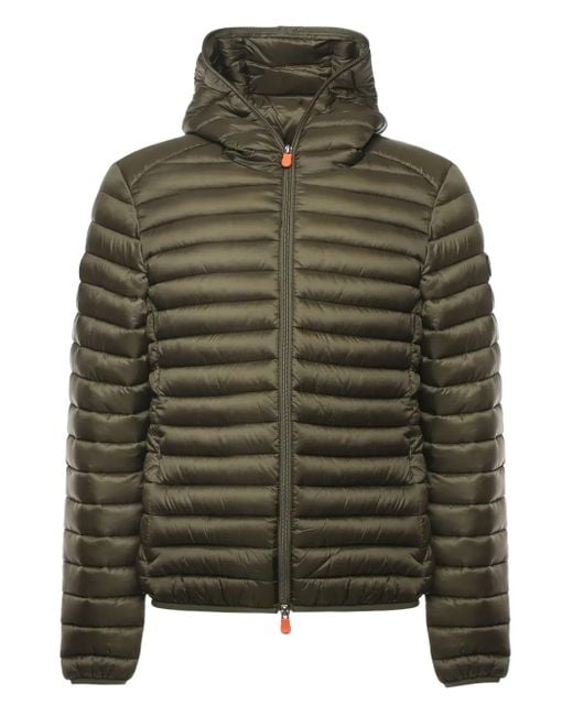 Save The Duck Green Hooded Zip Jacket for men