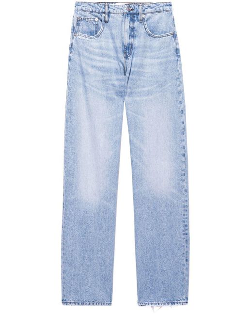 FRAME Barrel-leg High-waisted Jeans in Blue | Lyst