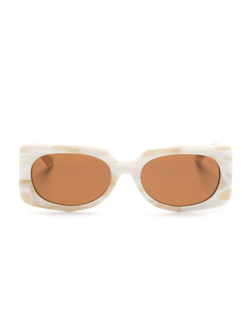 Michael Kors Natural Rectangle-frame Sunglasses