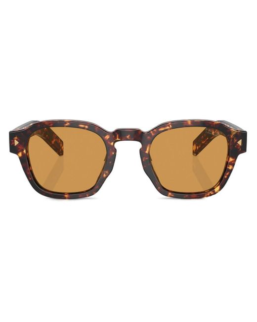 Prada Brown Tortoiseshell-effect Round-frame Sunglasses for men