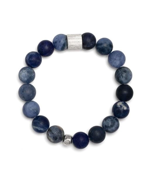 Tateossian Blue Beaded Sodalite Bracelet for men