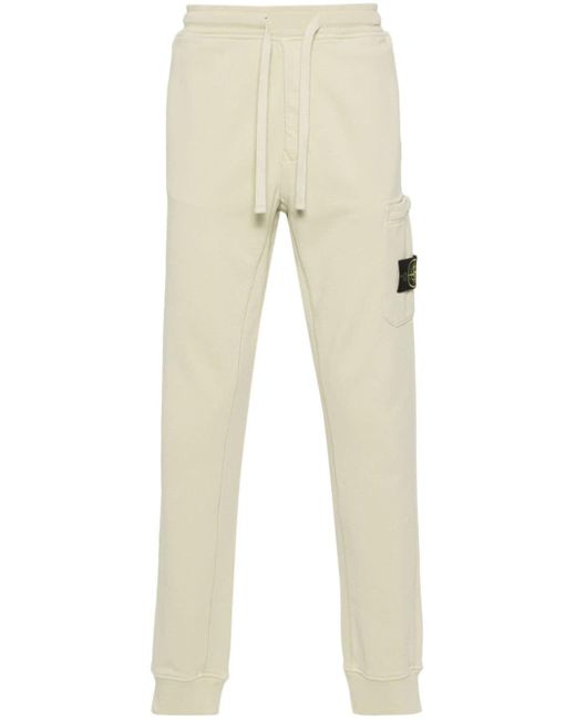 Stone Island Natural Compass-appliqué Cargo Trousers for men