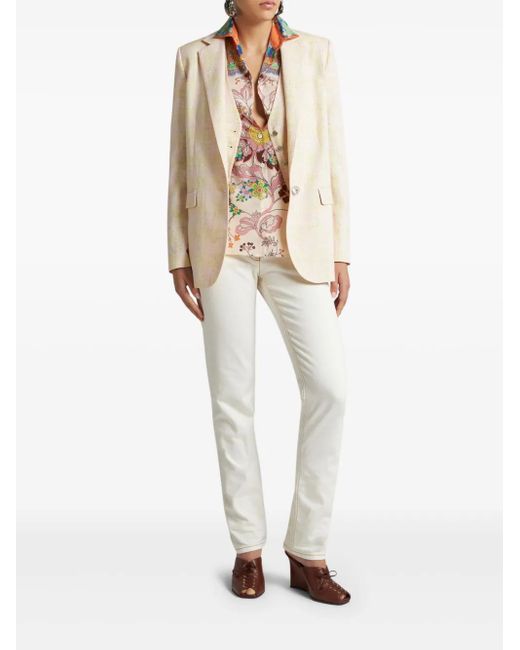 Etro Natural Pegaso Button Blazer