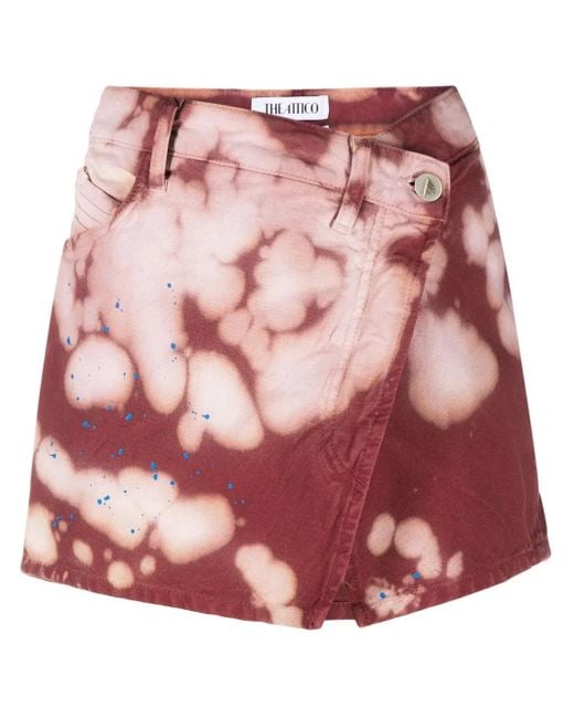 The Attico Pink Tie-Dye Miniskirt