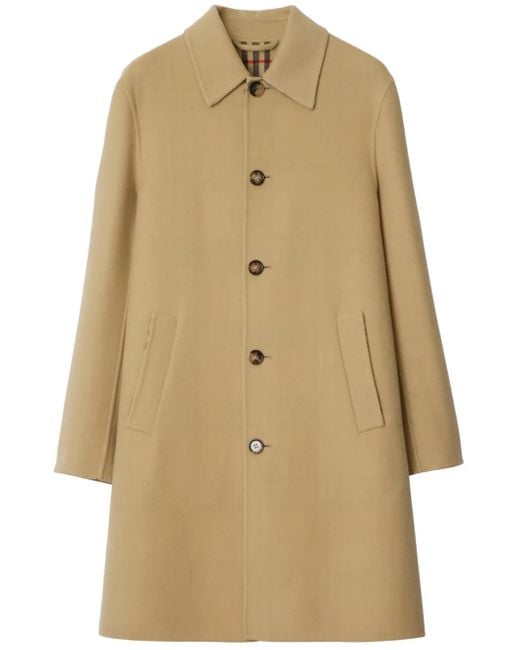Burberry Natural Mid-Length Wool Car Coat for men