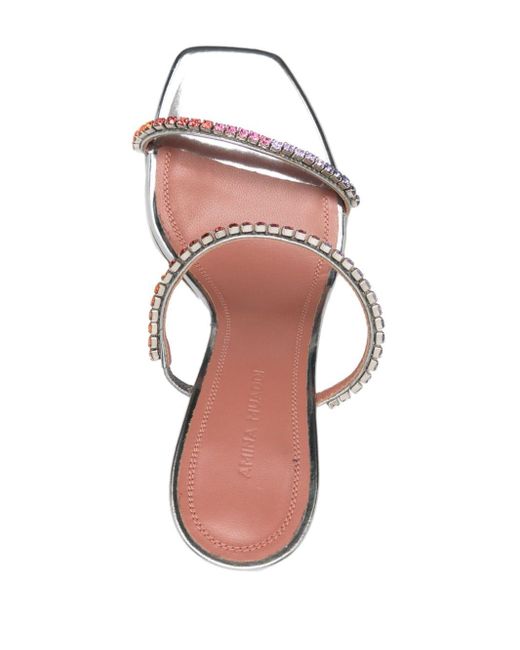 AMINA MUADDI White Gilda 95mm Crystal-embellished Sandals