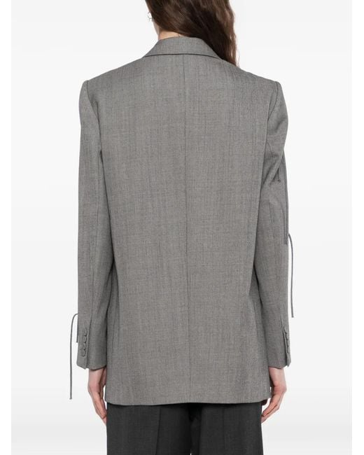 JNBY Gray Fringed Wool Blazer
