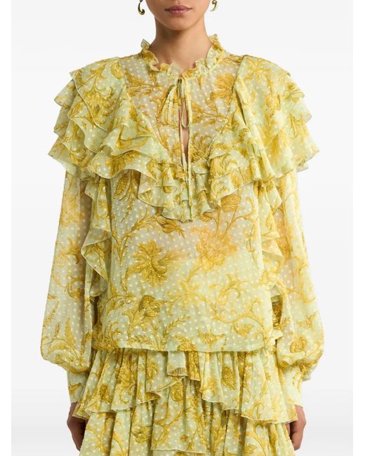 Etro Yellow Floral Top