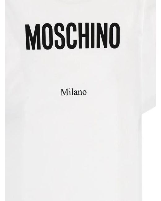Moschino White Logo-Print T-Shirt