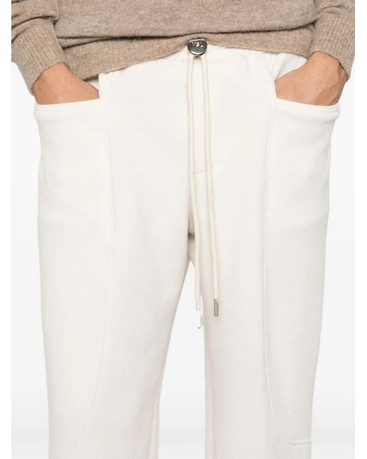 Yes London White Drawstring Pocket Track Pants for men