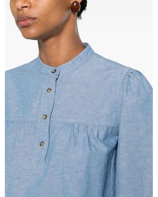 A.P.C. Gesmockte Blouse in het Blue