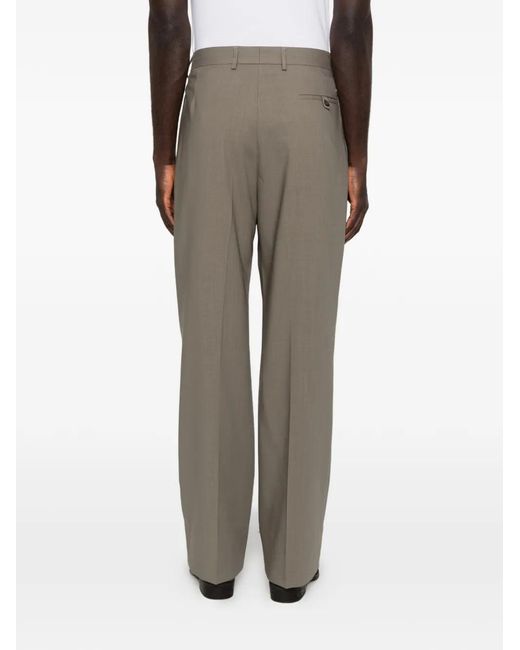 Second/Layer Gray Tio Pleated Straight-Leg Trousers for men