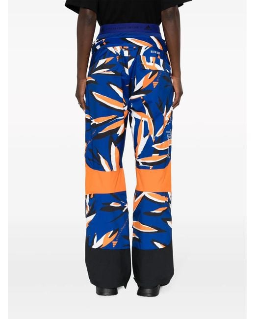 Adidas By Stella McCartney Blue Abstract-Print Panelled Track Pants