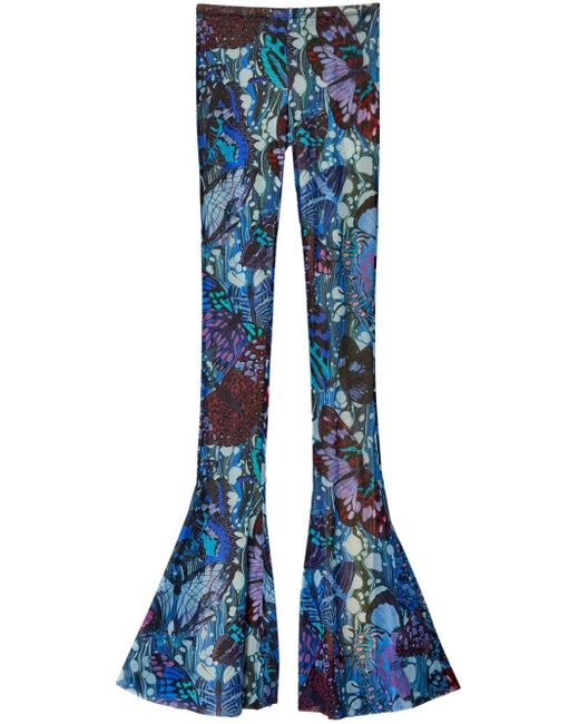 Leggings svasati Papillon di Jean Paul Gaultier in Blue