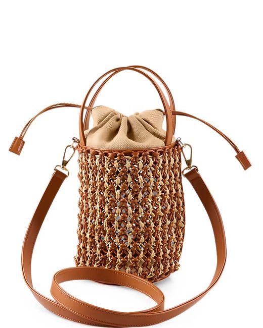 Rodo Brown Rebecca Woven-Design Tote Bag