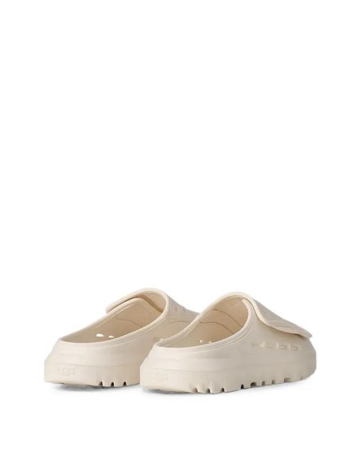 Ugg White Peakmod Touch-Strap Mesh-Panel Slides for men