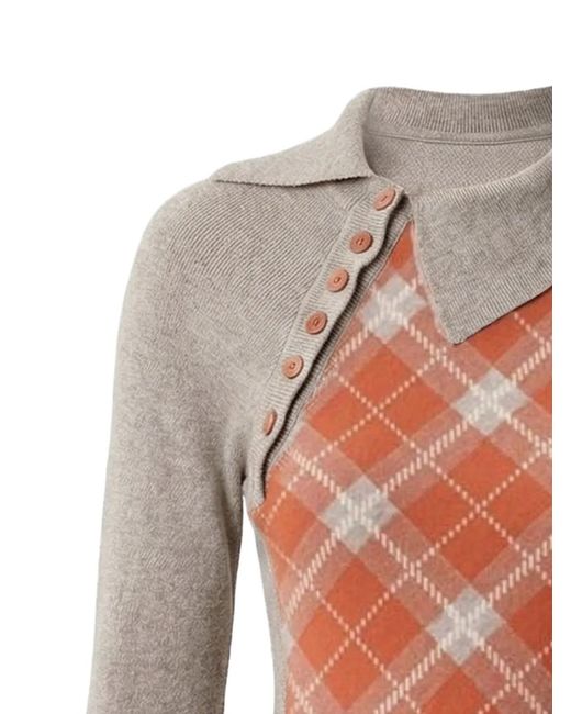 Isa Boulder White Argyle-Pattern Dress