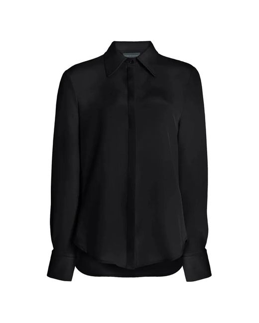 Brandon Maxwell Black Spence Silk Shirt