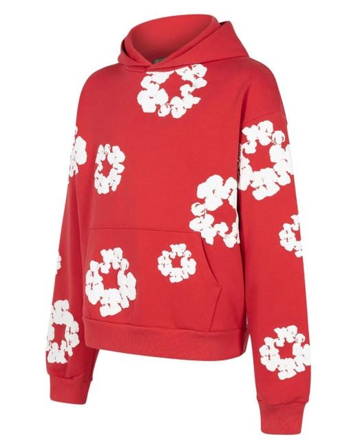 DENIM TEARS Red The Cotton Wreath Hoodie for men