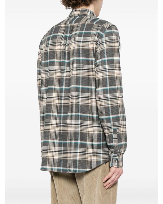 PS by Paul Smith Gray Double Pocket Checked Shirt for men