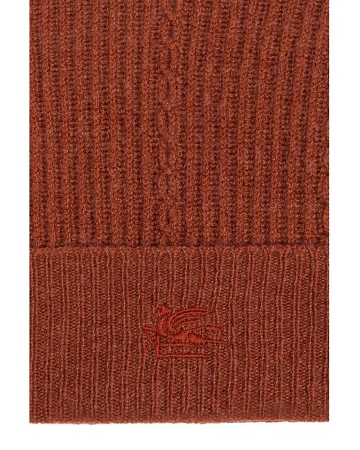 Etro Brown Bonnet À Logo Brodé