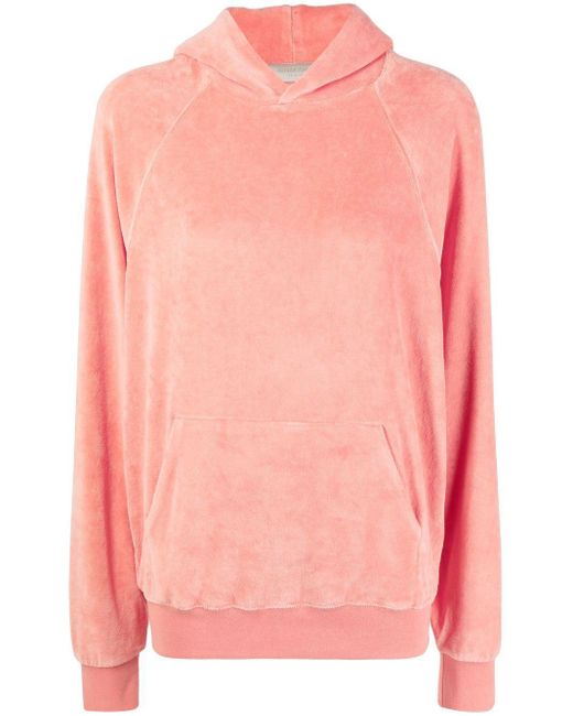 Fear of God ESSENTIALS Velour Rib-trimmed Hoodie in Pink | Lyst