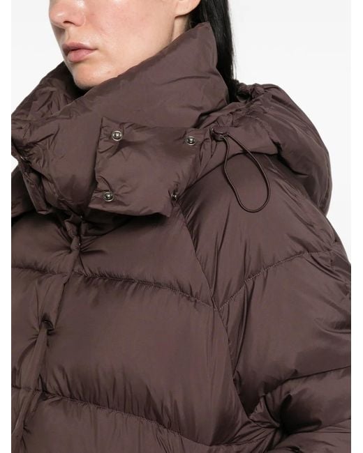 Psophia Brown Quilted Hooded Coat