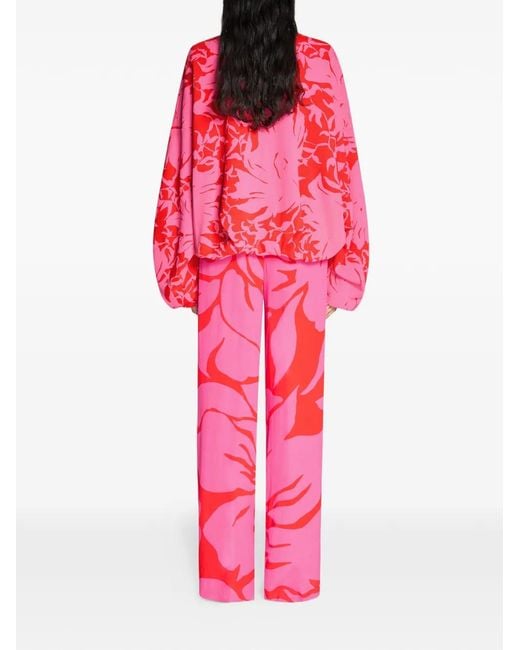 Dries Van Noten Pink Floral Tailored Pants