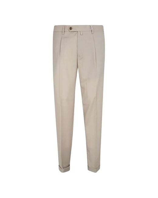 Myths Natural Pleated Turn-Up Trousers for men