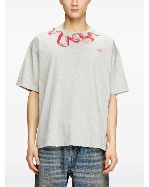 DIESEL White New Year Of The Snake Capsule T-Shirt