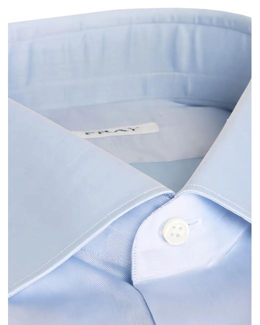 Fray Blue Spread-Collar Shirt for men