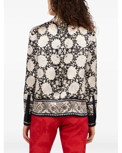 Roberto Cavalli Black Floral-Print Shirt