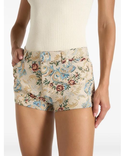 Manière De Voir White Samia Tapestry Mini Shorts