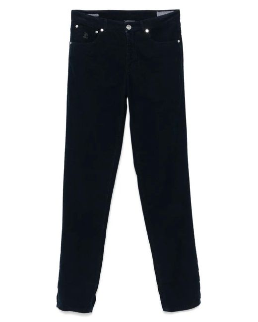 Brunello Cucinelli Blue Italian Fit Trousers for men